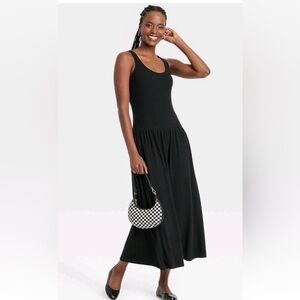 Women's Drop Waist Knit Midi Slip Dress